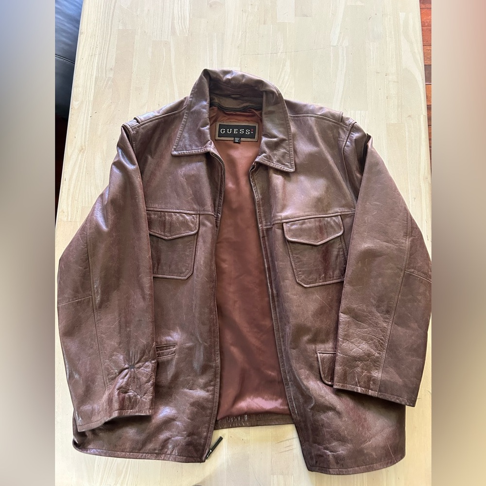 Men’s Guess Vintage Leather Jacket